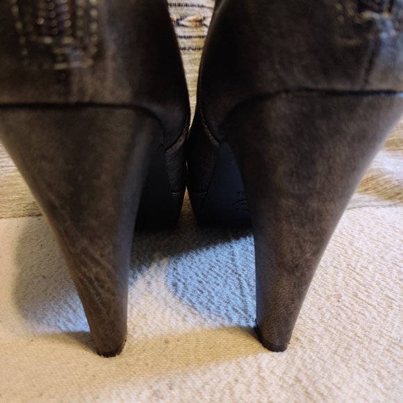 G By Guess Dark Silver Heeled Ankle Boots - Picture 5 of 12